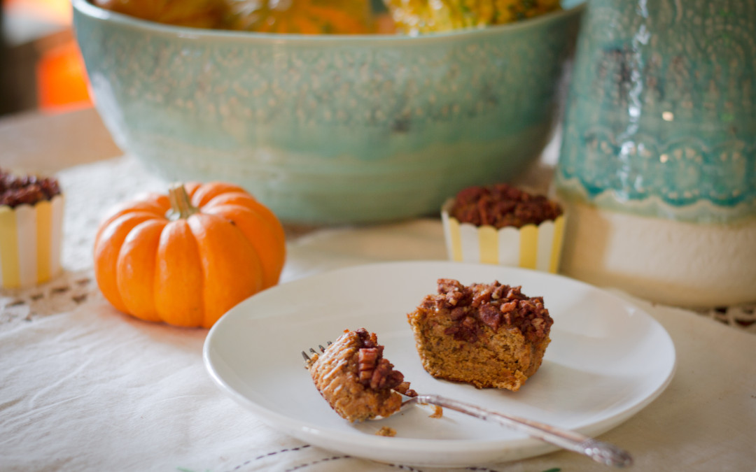 Pumpkin Muffins with Pecan Struesel